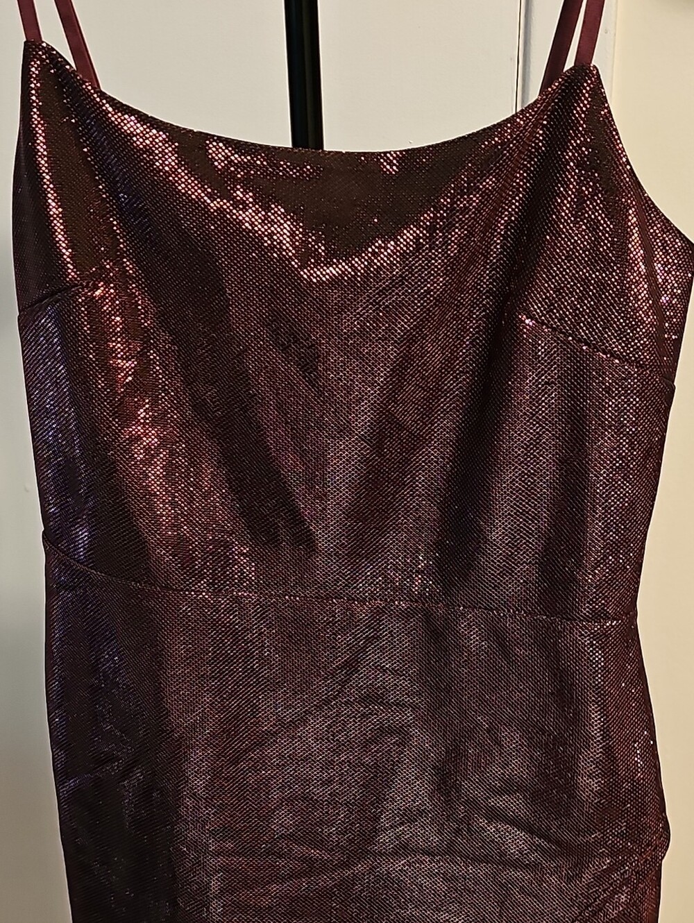 Fiestar Metallic Plum Strapless Slip Dress
